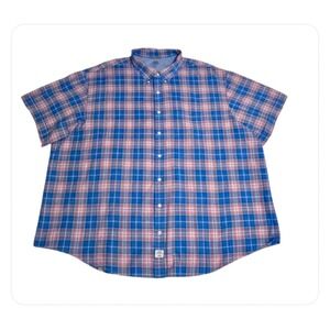 Izod Saltwater‎ 4XL Dockside Chambray Button Down Pocket Short Sleeves